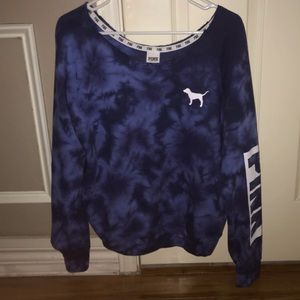VS PINK BLUE TIE DYE SWEATSHIRT